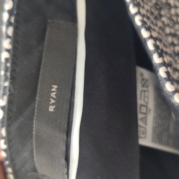 Banana Republic RYAN trouser Pants Navy & Ivory Print Size 8 Long Stretch - Picture 8 of 12